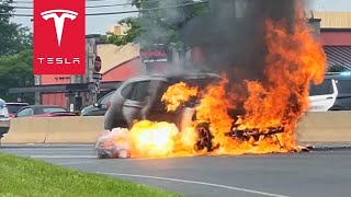 TESLA OWNER SAVES BMW DRIVER SECONDS BEFORE CAR EXPLODES [upl. by Nnawaj]