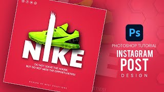 Instagram Post Design in Photoshop  Photoshop Tutorial 2023 [upl. by Norvall]