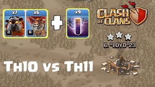 ALL BATSPELL LAVA SPAM ATTACKTH10 THREE STAR TH11CLASH OF CLANS INDIA [upl. by Inimak]