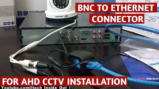 BNC to ethernet connector I PV balun terminated Ethernet cable for AHD CCTV Installation [upl. by Tekcirk951]