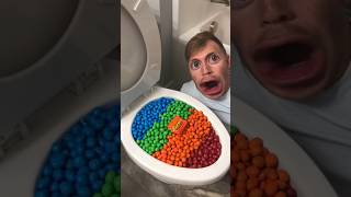 Experiment Eating Colorful MampMs Reeses out of Toilet🍡😂😂 shorts [upl. by Wooster]