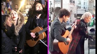 Celebrities Surprising Street Performers By Singing With Them [upl. by Drarej]