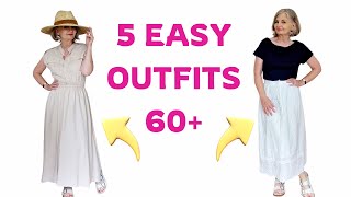 5 Low Effort Summer Outfits For Women Over 60 [upl. by Trebloc]