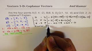 Are the Four Points Coplanar Vectors Strategy Triple Product and Linear Combination [upl. by Vey]