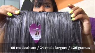 APLIQUE TIC TAC CABELO PRETO COM LUZES E OMBRE HAIR PLATINADO Falctol Loja [upl. by Stelmach]