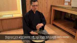 Gomasuri  Grinding sesame  Japanese Shojin Cuisine  Short version [upl. by Khalil]