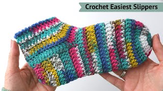 Crochet Easiest Slippers For Beginners [upl. by Sylvie]