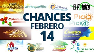 Resultados del Chance del Miércoles 14 de Febrero de 2024 Loterias 😱🤑💰💵 [upl. by Piane]