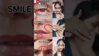 Face massage smiles lines 11lines hooded eyes wrinkles viralvideo shorts [upl. by Faustena468]