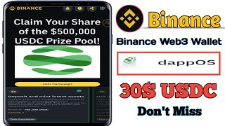 Binance Web3 dappOS Airdrop dappos Airdrop dappos Claim your share of the 500k Usdc Prize pool [upl. by Eulaliah]