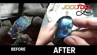 Cabbing Labradorite Spectrolite to a high polish [upl. by Kronick49]