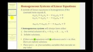 Homogeneous Systems of Linear Equations [upl. by Francine]