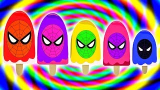 ★ Spiderman ICE CREAM Finger Family Song ★ SUPERHERO Daddy Finger Rhymes For Children ★ [upl. by Eatnahc]