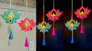 Tealight hanging idea for Diwali  Diwali decoration ideas  Tealight candle decoration [upl. by Eixam693]