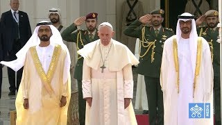 Welcome Ceremony and Visit of Pope Francis to the Crown Prince of Abu Dhabi 4 February 2019 HD [upl. by Airotnahs]