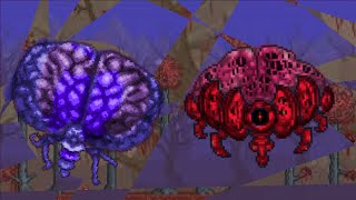 Terraria Brain of Cthulhu Vs Hive Mind Tmodloader 144 Smash Bros Mod [upl. by Aeynod]