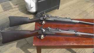 My 1873 and 1884 Trapdoor rifles and the differences between themwmv [upl. by Jenkins830]