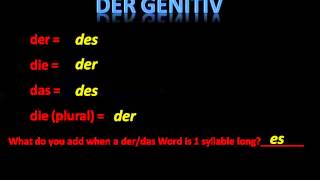 Work with the Genitive Case in German  wwwgermanforspaldingorg [upl. by Wachtel]