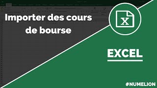 Cours de bourse dans Excel [upl. by Eetnahc]