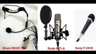 Mikrofon Soundtest Shure WH20 XLR Rode NT1A Sony FV610 in HD [upl. by Folger]