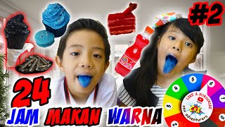 24 JAM MAKAN SEMUA WARNA Yang Ditunjuk Mystery Wheel Challenge 2 Kuliner Anak Lucu CnX Adventurers [upl. by Nivonod]