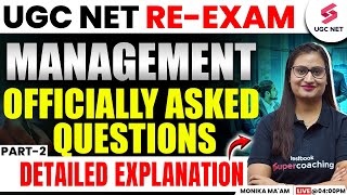 UGC NET Dec 2024 Management  Officially Asked Questions With Explanation  Part2  Monika Mam [upl. by Thamora]