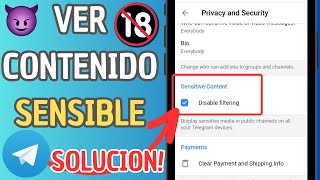 ✅️🔥 COMO VER CONTENIDO SENSIBLE EN TELEGRAM 2023  SOLUCIÓN 🔥 [upl. by Yelsiap922]