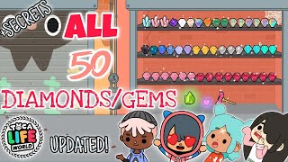 Where To Find All 50 Diamonds and Gems in Toca Life World [upl. by Anitnamaid]