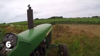 Tedding and baling hay John Deere 3020 and 4020 [upl. by Ayad]