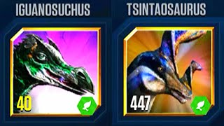 IGUANOSUCHUS VS TSINTAOSAURUS  JURASSIC WORLD THE GAME [upl. by Owain]