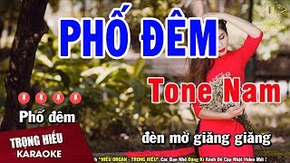 Karaoke Phố Đêm Tone Nam Nhạc Sống  Trọng Hiếu [upl. by Essyla]