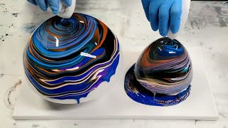 MUST SEE Acrylic pour on a lampshade DOUBLE pour WOW [upl. by Treiber]