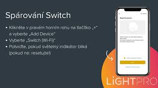 LiGHTPRO SMART Switch spárování s mobilní aplikací [upl. by Blackstock]