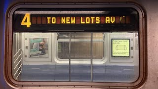 IRT Subway R142A 4 Train Ride from Woodlawn to New Lots Avenue via Jerome Ave Express [upl. by Merat]