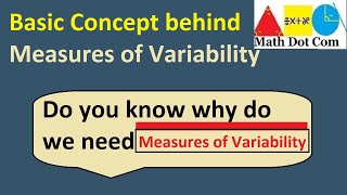 Measures of Variability Concept  Measures of DispersionMeasures of spreadStatistics Math Dot Com [upl. by Nady211]