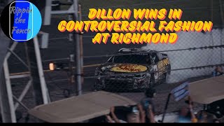 Austin Dillons Loses Playoff Birth with Richmond Win  NASCAR Richmond Race Review [upl. by Primaveras]