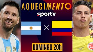 ARGENTINA X COLÔMBIA  AQUECIMENTO AO VIVO E COM IMAGENS  FINAL COPA AMÉRICA 2024  live  sportv [upl. by Bellina]