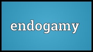 Endogamy Meaning [upl. by Ennirroc544]