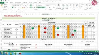 Hướng dẫn tạo lập bảng chấm công tự động nhảy ngày thứ theo tháng trong excel [upl. by Fitting]