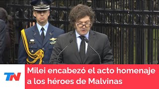 Milei encabezó el acto en homenaje a los héroes de Malvinas en Plaza San Martín [upl. by Nayhr]