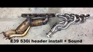 e39 530i Schmiedmann headers install  sound test [upl. by Pinsky]