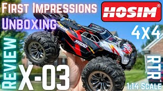 Hosim X03 114 Scale RC Truck RTR Unboxing Review  First Impressions [upl. by Dlonyer]