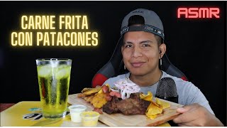 Asmr Carne Seca con Patacones  Asmr con comida Peruana Mukbang [upl. by Peppi]