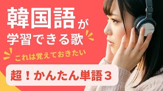 【韓国語 聞き流し 勉強法】日韓セットで単語を覚える歌：カナルビあり（文法なし） [upl. by Nohj309]