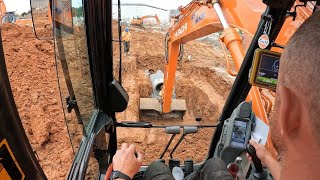 Digging out manhole box [upl. by Trauner]