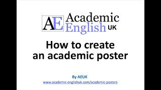 Academic Posters How to create an amazing academic poster [upl. by Aiak]