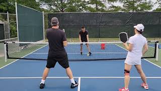 Pickleball practice drills FAST 3 person Volleys May 3rd [upl. by Itsa]