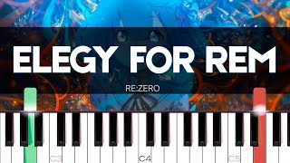 ReZero  Elegy for Rem Easy Piano Tutorial  SHEET MUSIC  MIDI 🔥 [upl. by Danziger]