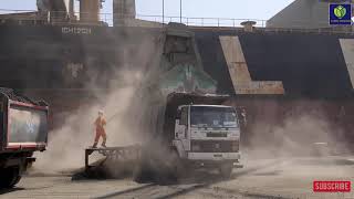 Clinker Unloading Process At Colombo Port  Amazing methods [upl. by Gaddi460]