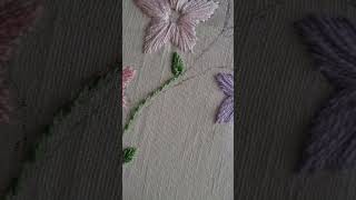 Stem stitch Fishbone stitch embroidery for beginners hand embroidery tutorial shorts stemstitch [upl. by Aiceila591]